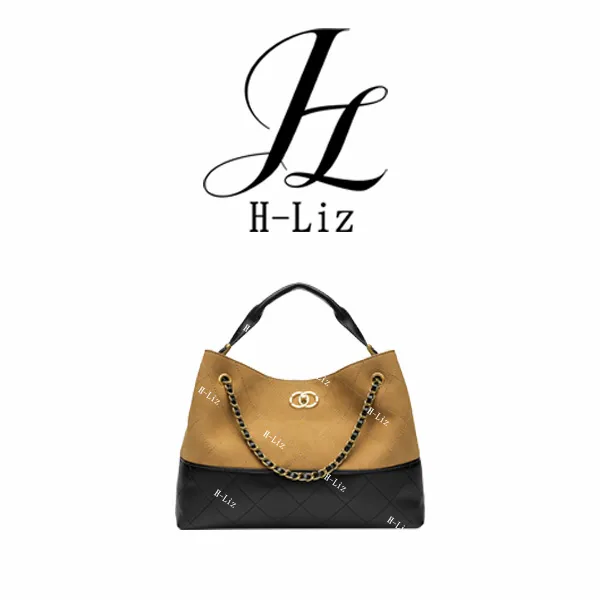 H-Liz 时尚菱链条托特包CK25641K棕色