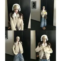 新品时髦秋冬高级显瘦毛毛外套~袖子可拆卸