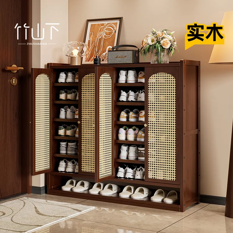 实木鞋柜家用门口2025年最新款鞋架子多层家用玄关收纳柜鞋子柜子