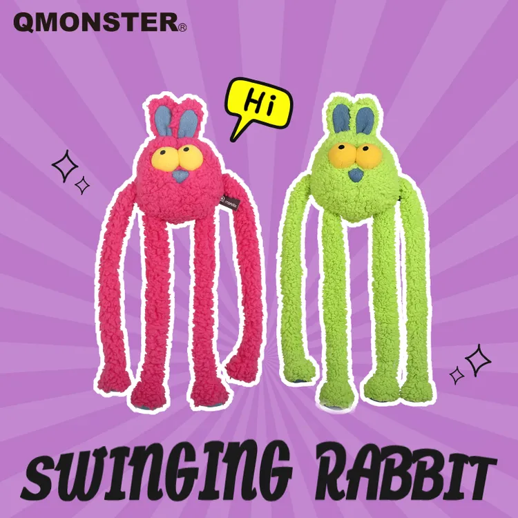 QMONSTER【甩甩兔】宠物玩具毛绒可发声乌鸦怪叫解闷狗狗发泄玩具