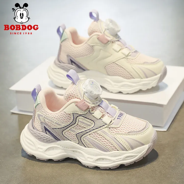 Bobdog/巴布豆女童运动鞋2025春秋网面透气儿童老爹鞋女孩潮鞋子