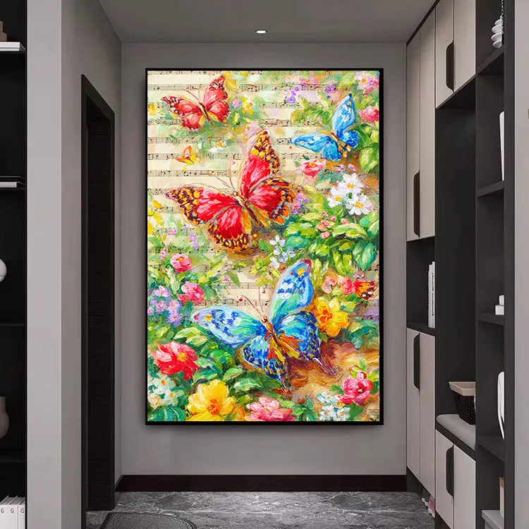 甜心Kes2025新款花笺蝶语十字绣白布大格四股线70*100CM满绣42色