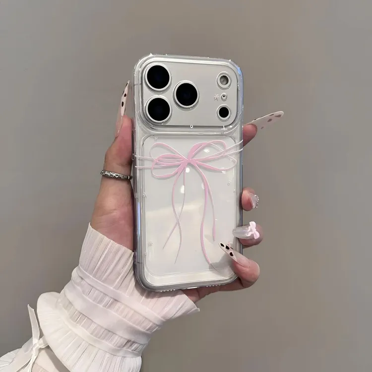 BANCA韩系简约甜美蝴蝶结适用苹果17promax手机壳16小米15华为14