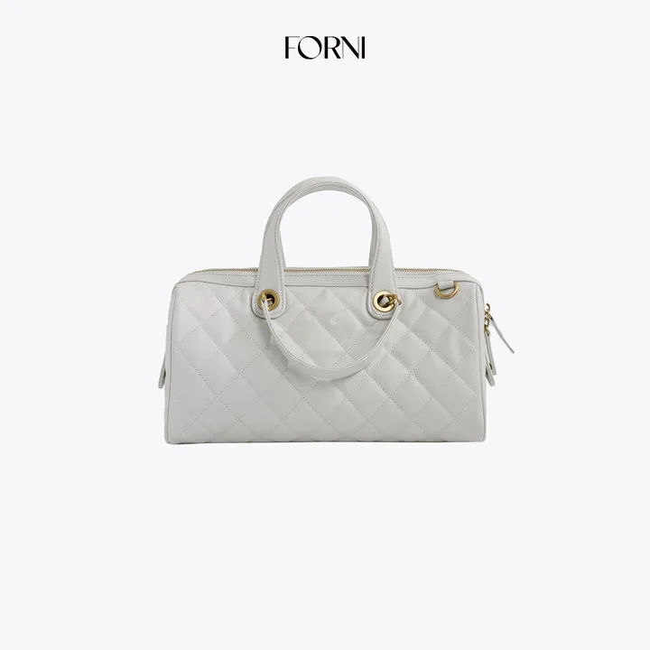 FORNI 布拉格之夜 小香风头层牛皮菱格手提包