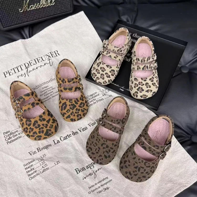 〖Retro Leopard〗儿童公主皮鞋秋季女童博肯复古豹纹鞋LLWN199