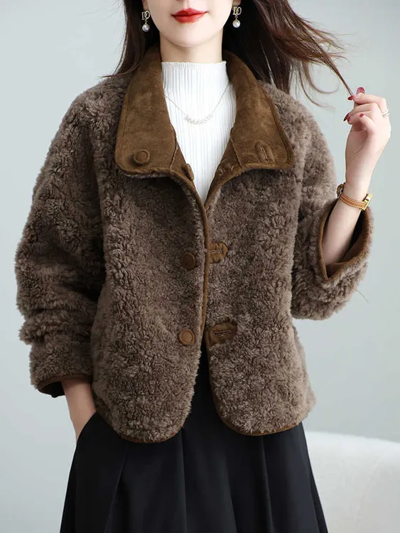 100羊毛两面穿小个子皮毛一体短外套2025秋冬新款羊剪绒大衣保暖