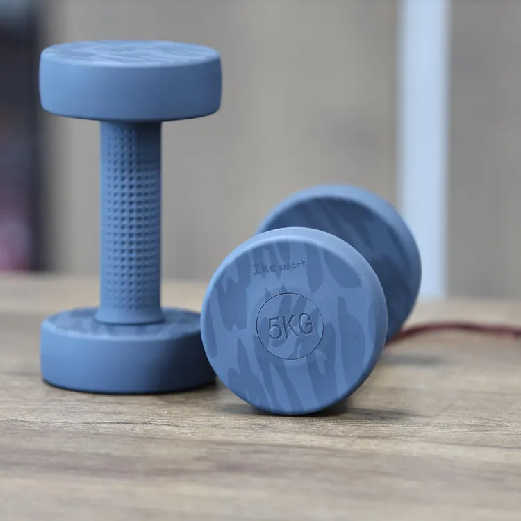 全包胶哑铃5KG家用套装不磨手哑铃套装居家健身哑铃