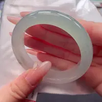 翡翠手镯未镶嵌53.6渐变冰晴水 百搭气质款 18