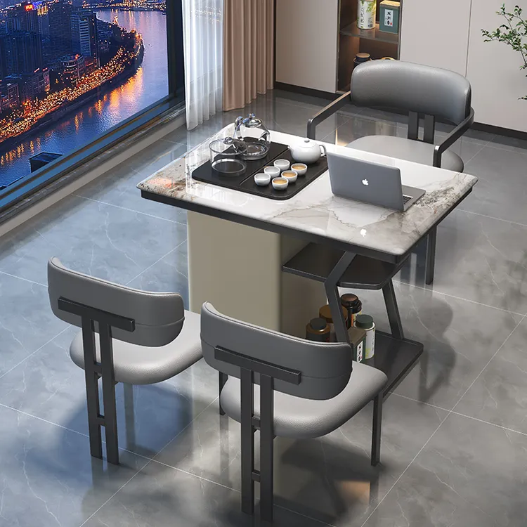 【苏澜家居】阳台小茶桌椅组合2025新款储物高端岩板茶桌茶台一整套