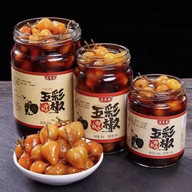 广西特产五彩七彩泡椒腌大蒜酸辣酱香传统腌制下饭菜300g/528/瓶