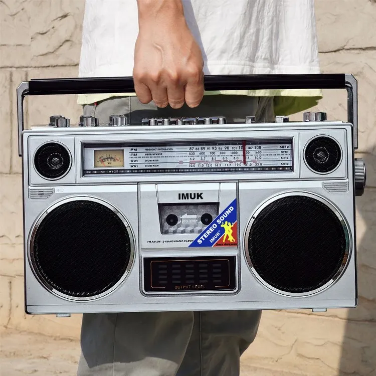 益慕科IMUK现代全新多功能复古款磁带录音机U盘蓝牙FM收录机怀旧