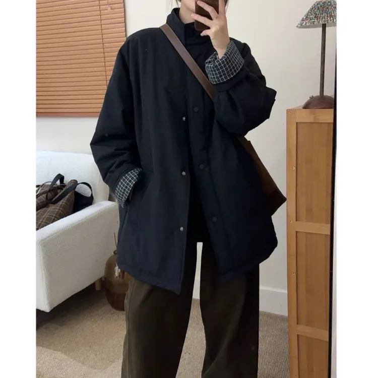 【运补5】韩系立领棉服女冬季2025新款百搭显瘦保暖中长款棉衣外套