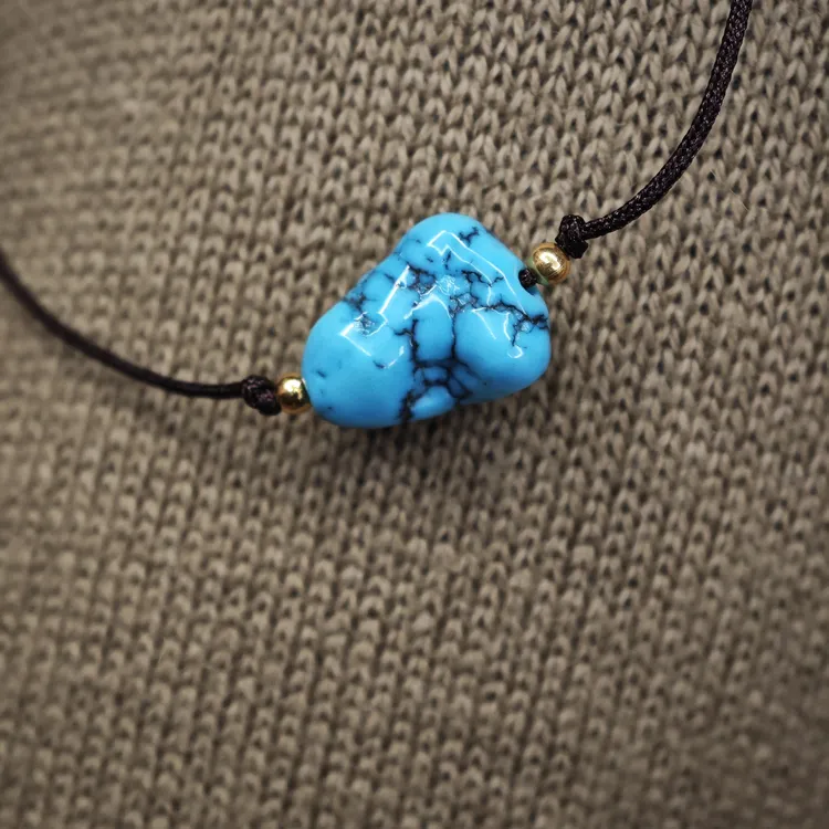 非金属布艺吊坠 拉玉随形蓝吊坠