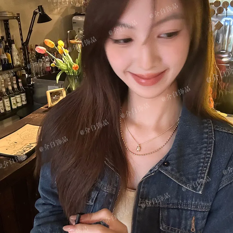 铜合金项链 气质素款叠戴秋冬设计感坠链项链毛衣链简约法式