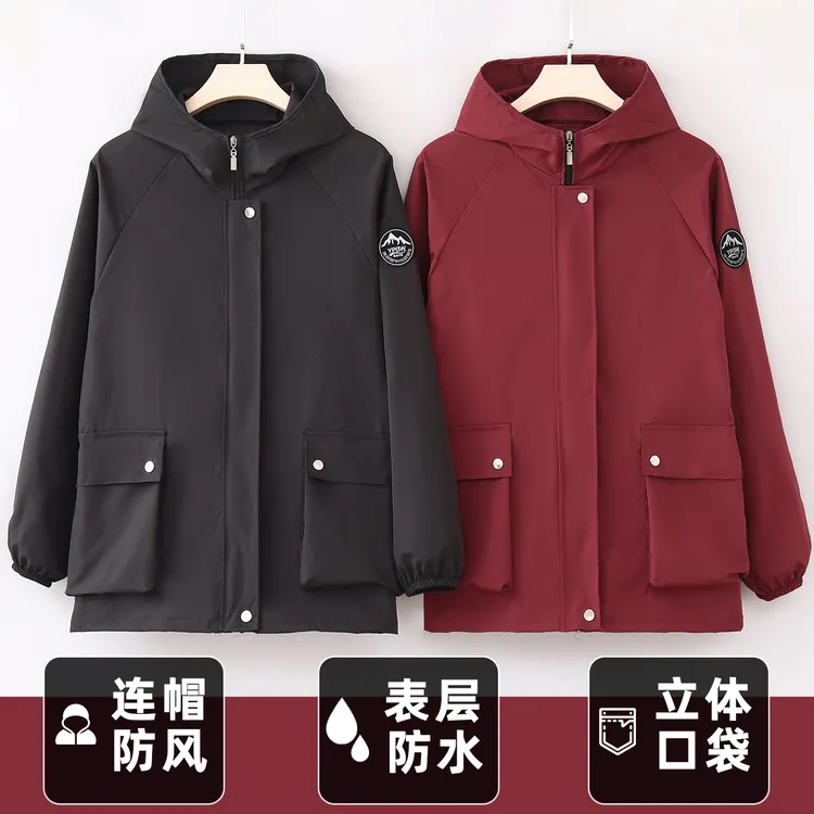 防污时尚耐脏工作服长袖围裙简约定制logo男女款连帽罩衣户外防尘
