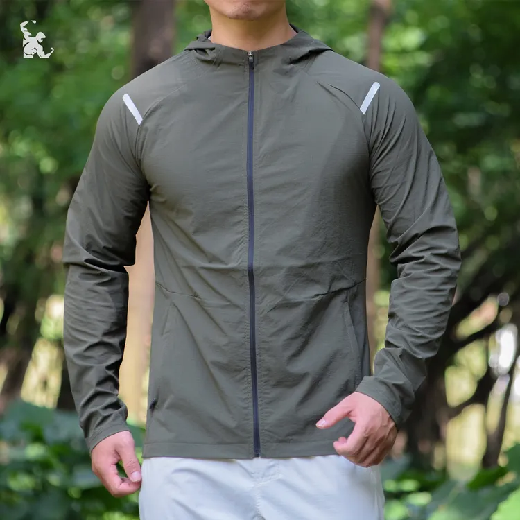 呦咕春秋季男士连帽外套运动防风速干上衣户外跑步健身休闲夹克