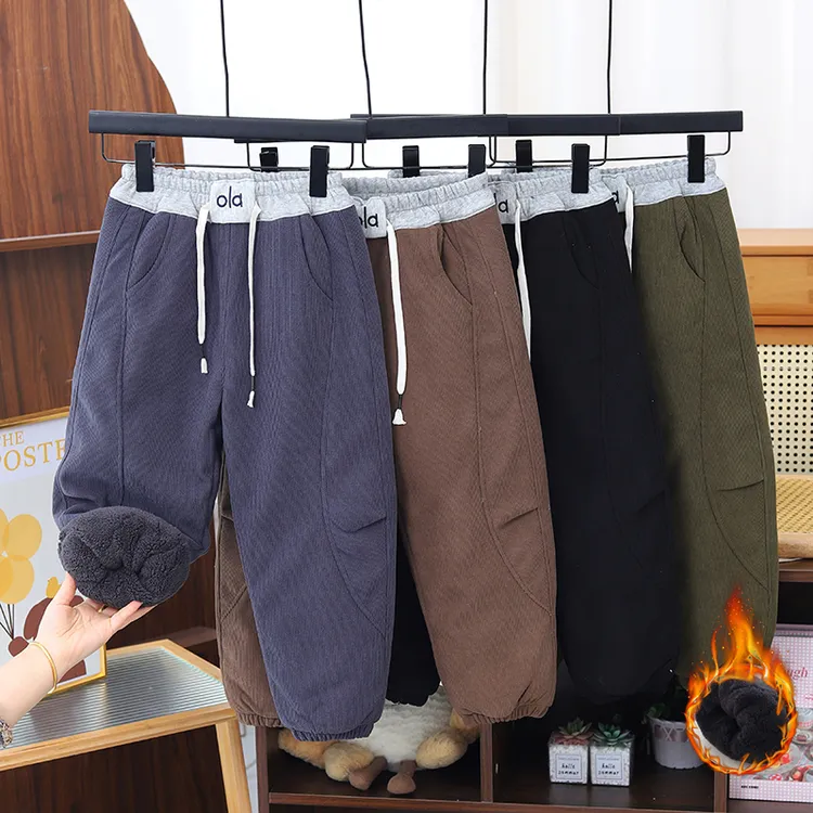 【葵花绒】新款男童加绒加厚冬季中大童宽松保暖休闲裤