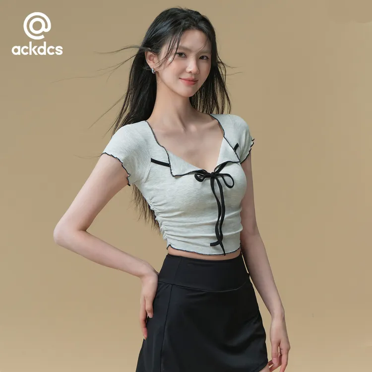 Ackdcs带胸垫瑜伽短袖女夏季高颜值跑步健身T恤上衣训练运动套装