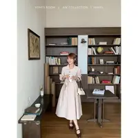 YOMI小个子【时光恋人】不规则设计连衣裙秋季休闲百搭显瘦显白秋冬