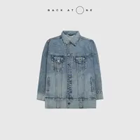 BACKATONE“蔚蓝轨迹”   时尚百搭休息阔版牛仔外套 BFF-1DC019C-K