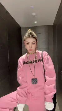 【HAV】  新款时髦圆领字母长袖加绒卫衣松紧腰束脚卫裤休闲套装