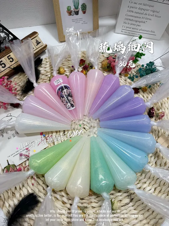 琉璃色系水晶胶80克17色透色 创意趣玩仿真奶油胶diy系列小桃汁