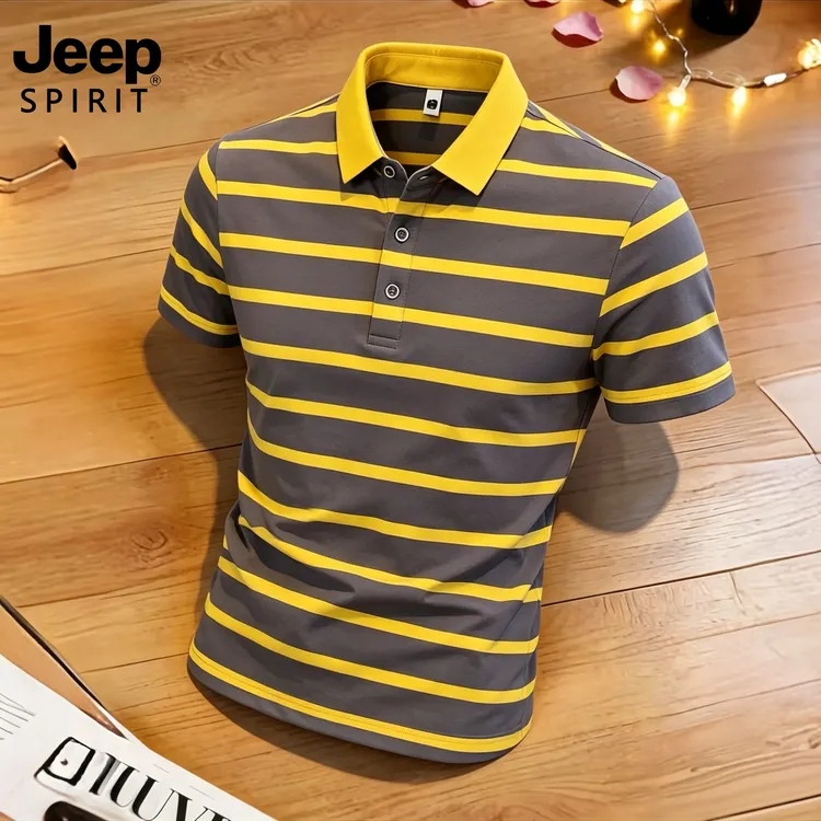 JEEPSPIRIT吉普夏季韩版商务休闲男士新款潮流短袖翻领百搭POLO衫