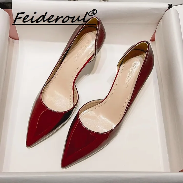 Feideroul尖头高跟鞋细跟夏季小个子成人礼百搭职业气质绝美单鞋