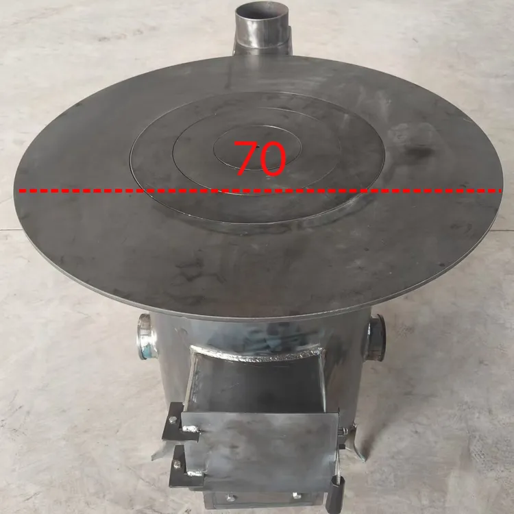 70公分圆面加重加厚无烟钢炮气化炉柴煤两用取暖做饭烤箱万向轮