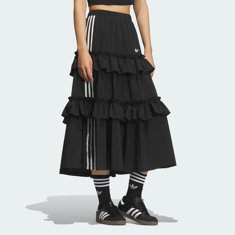 阿迪达斯（adidas）三叶草女子休闲长裙蛋糕裙KQ6505