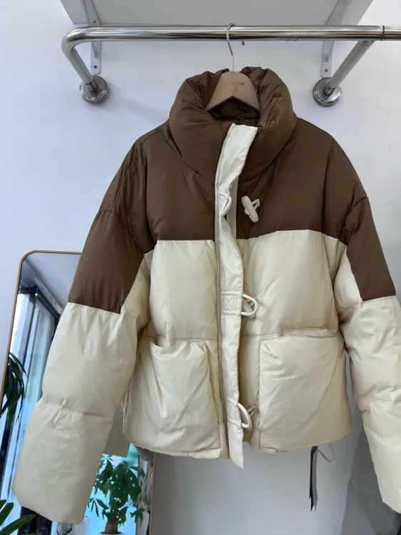 短款外套拼色时尚拼接百搭秋冬潮流加厚冬季保暖