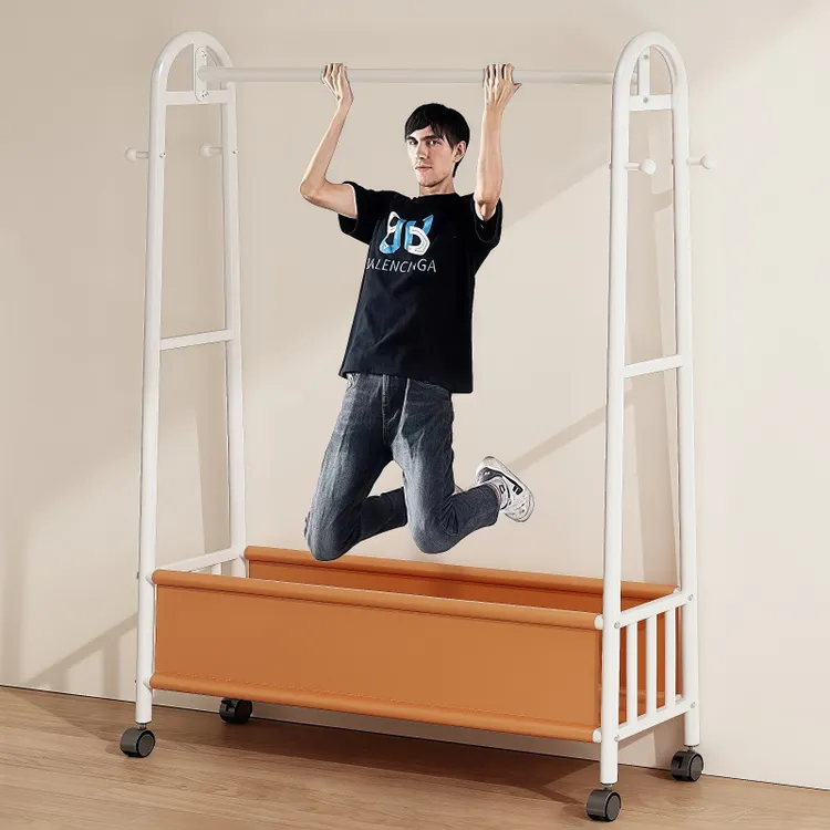 加粗衣帽架落地卧室挂衣架家用移动轻奢晾衣架多功能皮革架子