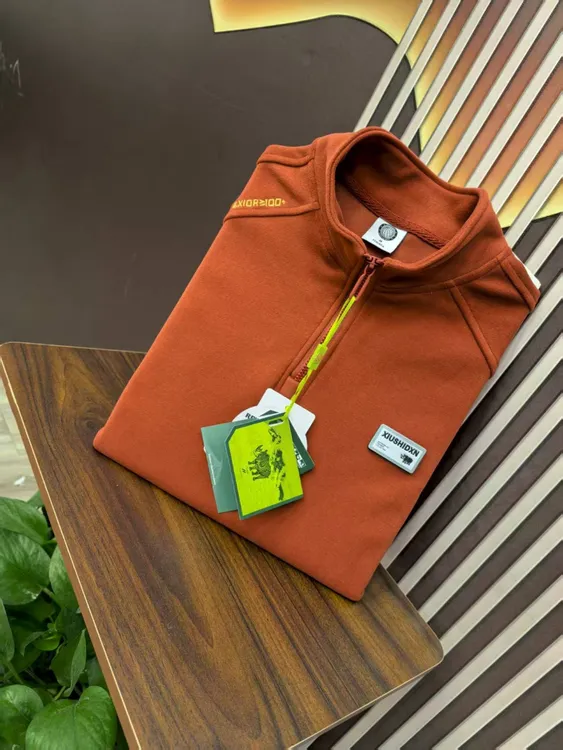 外贸订单！加厚款运动通勤休闲训练长袖！ 半拉经典设计！-9585