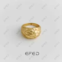 铜合金戒指 EFED小众设计拉丝编织戒指
