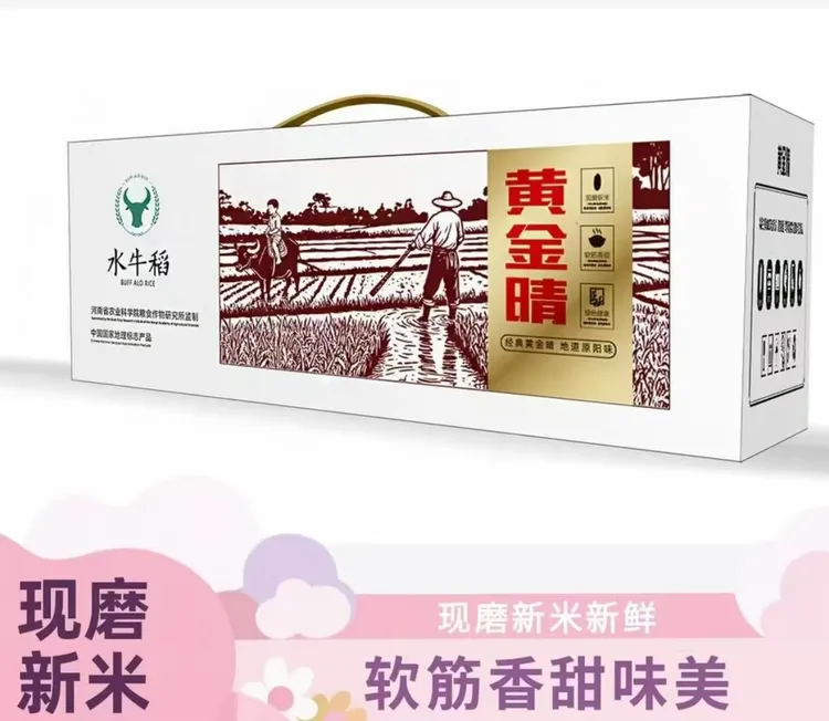 地道原阳黄金晴大米 2斤*3袋 共6斤 礼盒装
