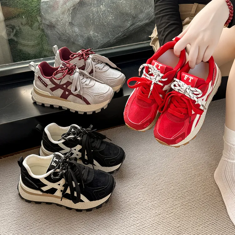 厚底透气网面阿甘鞋小白鞋女2025秋季新款运动休闲百搭运动板鞋女