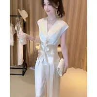 休闲风通勤风法式时尚套装白色显瘦短袖通勤修身【C区】3712 C51地