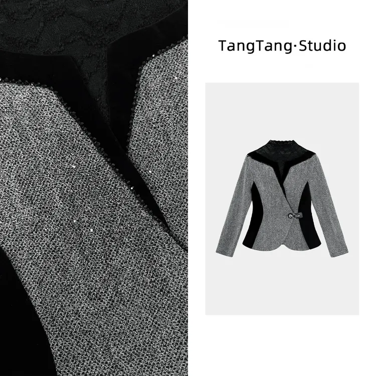 【TangTang·Studio】花瓣蕾丝上衣高级气质女装气质卫衣上衣-116585