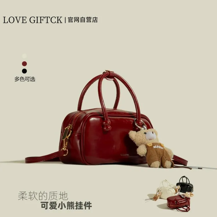 LOVEGIFTCK手提保龄球包包2025新款夏季小众高级上班通勤斜挎女包