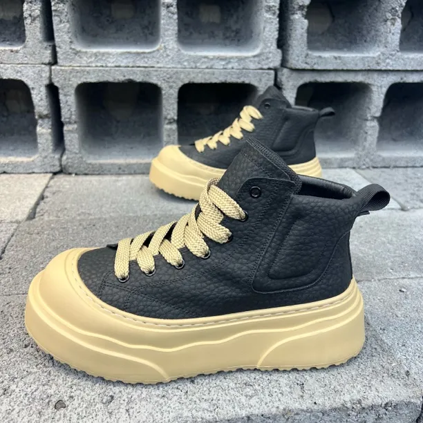 增高低帮系带镂空男板鞋韩版休闲鞋加绒秋季百搭厚底