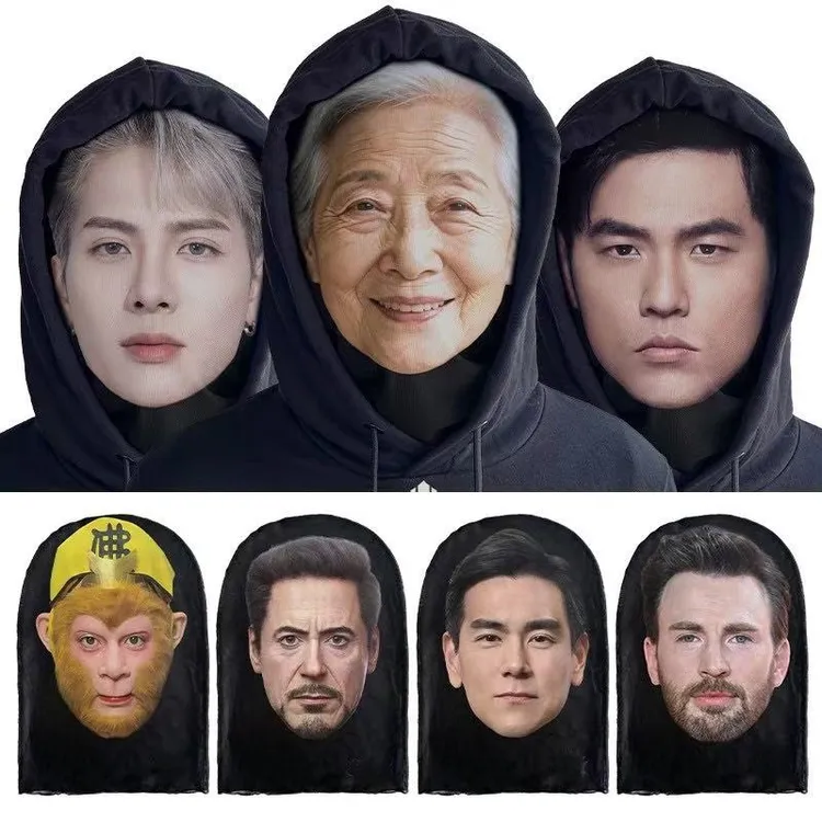 3D明星搞怪面具美国队长史蒂夫孙悟空恶搞网纱头套演出派对面罩