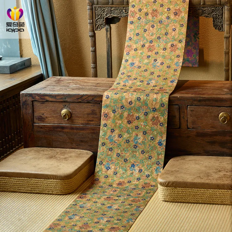 爱奇葩原创设计联名花影拂缎新中式桌旗布防水茶席茶台桌布茶旗