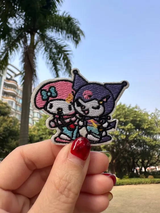 可爱卡通库洛米刺绣魔术贴贴布贴衣服补丁贴自粘熨烫修补贴绣花章