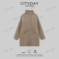 CityDay【楠哥】黑标 超精细羊毛半高领拼接中长款毛呢大衣 8603