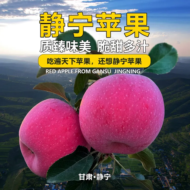 静宁苹果-正宗甘肃静宁红富士苹果脆甜多汁2025年新鲜采摘