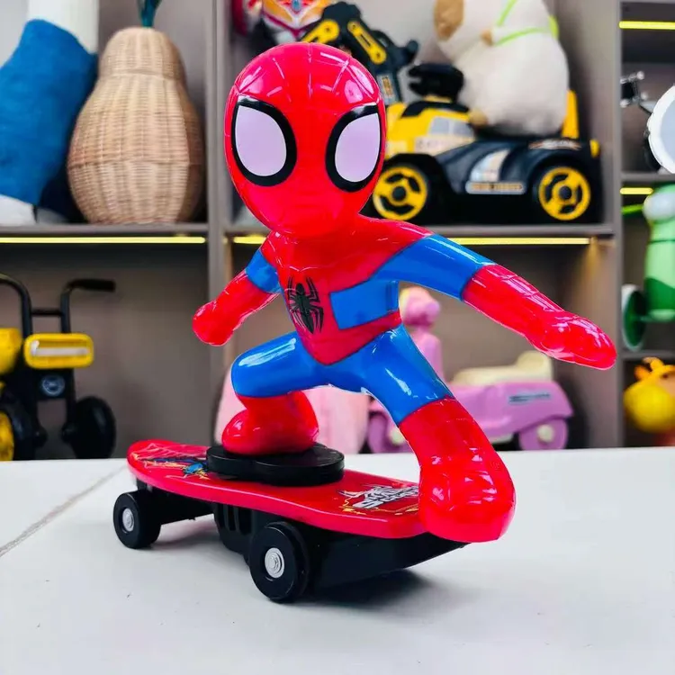 特技网红蜘蛛侠电动蜘蛛人滑板车跌倒翻起