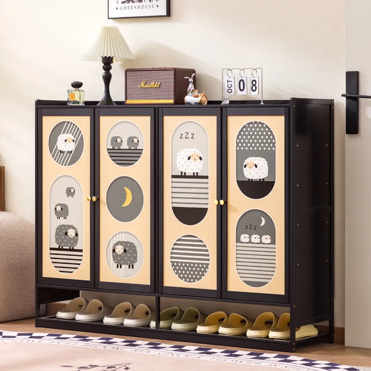 家用防尘鞋柜收纳柜储物一体靠墙2025新款入户门口玄关大容量鞋架