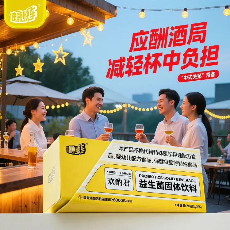 【专属】欢酌君益生菌成人优选酒前有备熬夜续航益生元冻干粉