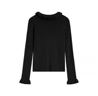 MT DISTORTION羊毛双层荷叶边修身打底衫