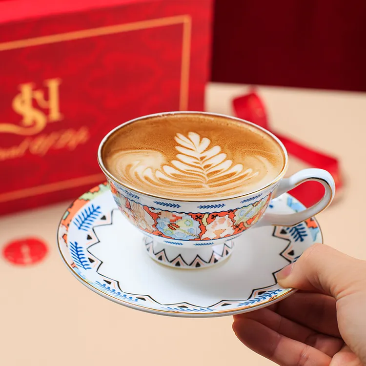 恒晟土耳其咖啡杯碟套装精致下午茶杯碟大容量水壶陶瓷水杯一杯碟